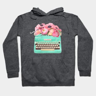 Typewriter with Flowers Hoodie